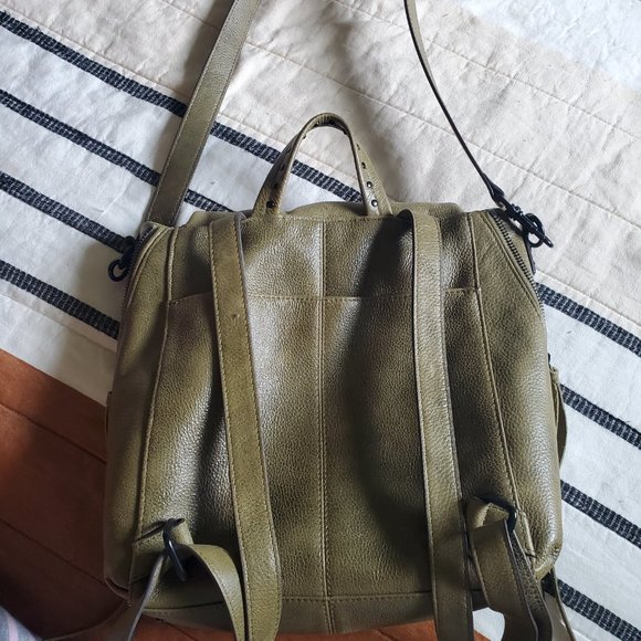 Olive leather Aimee Kestenberg backpack - Picture 2 of 7
